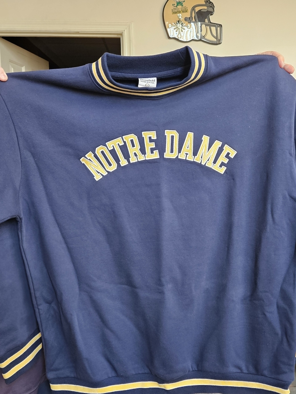 Notre Dame 1988 Victory Sweater Crewneck Sweatshirt with Yellow Lettering